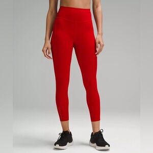 Lululemon Fast and free Red High rise tights 25” size 6